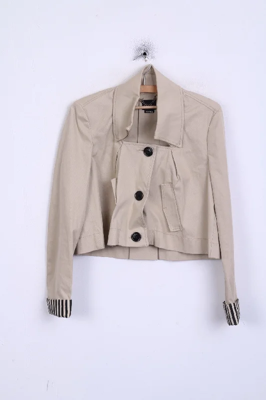 MISS SIXTY Womens M Crop Blazer Elegance Cotton Jacket Bolero Beige Satin Jacket Silk Jacket Chiffon Jacket MISS SIXTY Womens M Crop Blazer Elegance Cotton Jacket Bolero Beige Satin Jacket Silk Jacket Chiffon Jacket