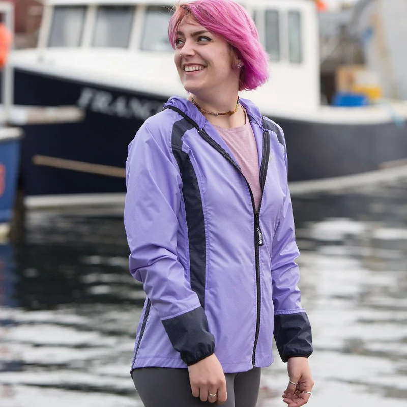 Narragansett Women's Jacket in Lilac/Graphite Snapped Jacket Toggled Jacket Drawstring Jacket Narragansett Women's Jacket in Lilac/Graphite Snapped Jacket Toggled Jacket Drawstring Jacket