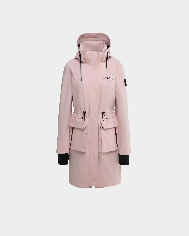 Nicole Women's Knee-Length Rain Jacket Tailored Jacket Straight Jacket A-Line Jacket