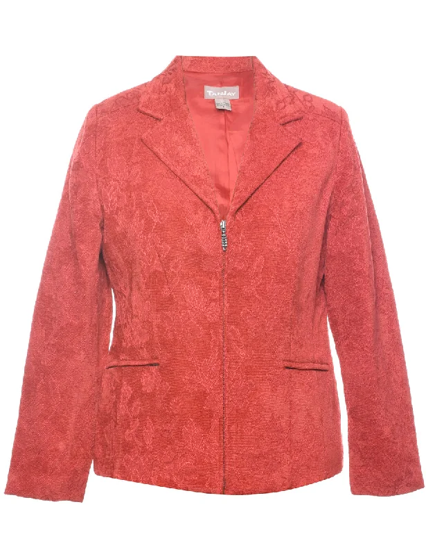Red Tapestry Jacket - L Cardigan Sweater Pullover