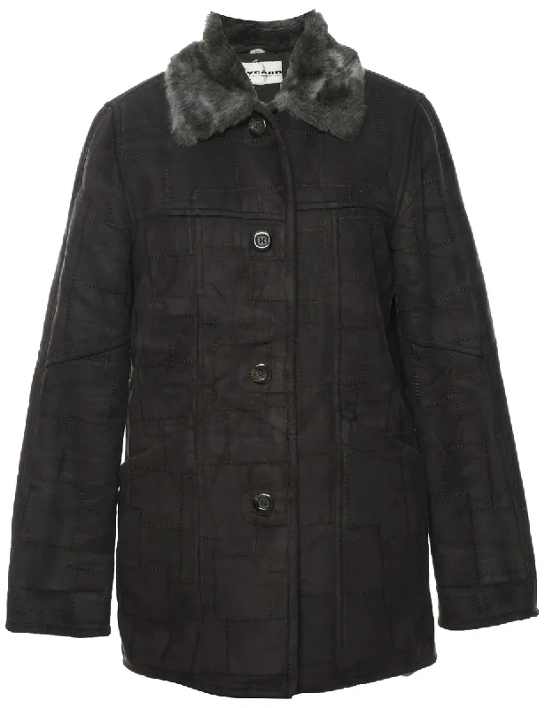 Single Breasted Jacket - L Belted Jacket Elasticated Jacket Padded Jacket