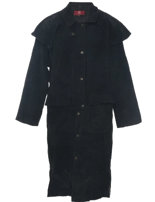 Single Breasted Suede Jacket - L Tiered Jacket Buttoned Jacket Zippered Jacket