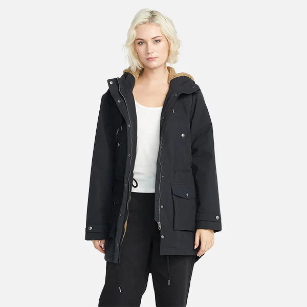 Volcom Walk On By Parka Jacket - Black Faux Fur Fabric Real Fur Fabric Shearling Fabric Volcom Walk On By Parka Jacket - Black Faux Fur Fabric Real Fur Fabric Shearling Fabric