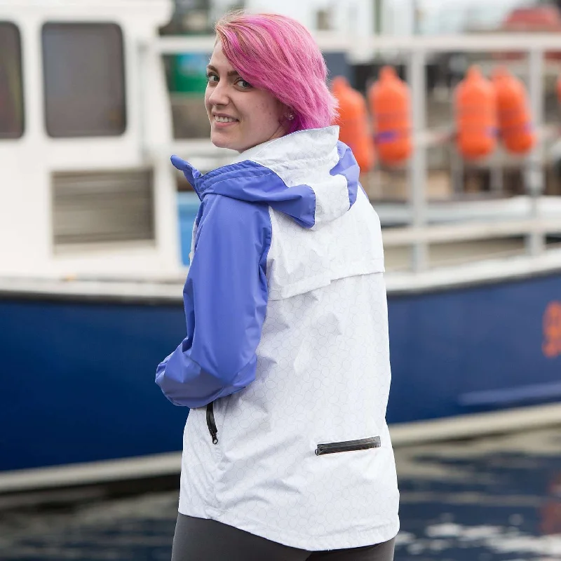 Waterproof Reflective Women's Colorado Jacket in Periwinkle/White Fleece Jacket Down Jacket Parka Waterproof Reflective Women's Colorado Jacket in Periwinkle/White Fleece Jacket Down Jacket Parka