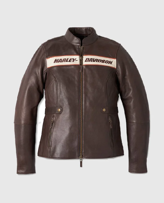 Women's Harley Davidson Victory Lane Leather Jacket Stand-Up Collar Roll-Neck Collar Turtle Neck Women's Harley Davidson Victory Lane Leather Jacket Stand-Up Collar Roll-Neck Collar Turtle Neck
