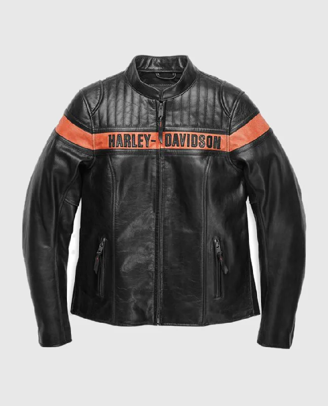 Women's Harley Davidson Victory Sweep Leather Riding Jacket Print Jacket Jacquard Jacket Patchwork Jacket Women's Harley Davidson Victory Sweep Leather Riding Jacket Print Jacket Jacquard Jacket Patchwork Jacket