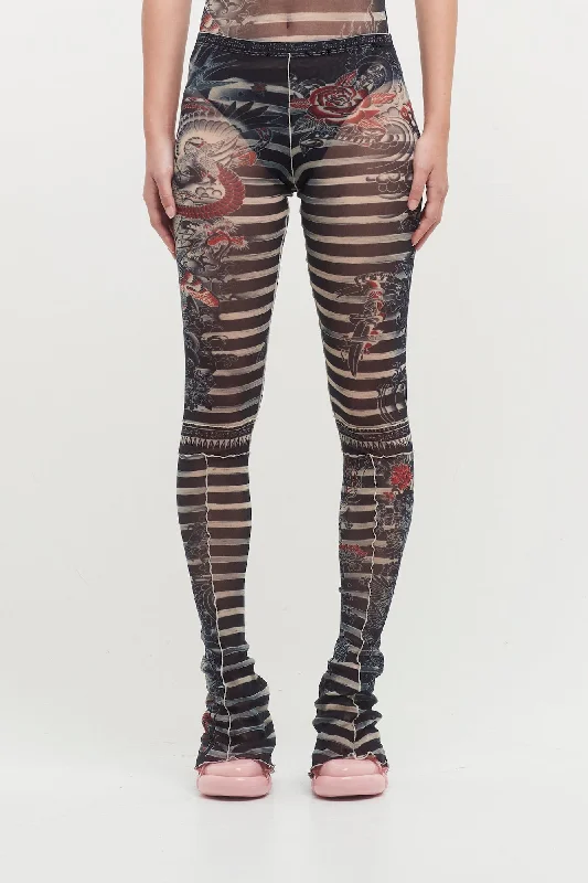 Jean Paul Gaultier Mariniere Tattoo Flare Trousers Trousers Velvet Soft