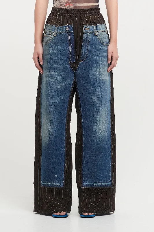 Jean Paul Gaultier Oversize Trousers with Denim Details Trousers Canvas Durable