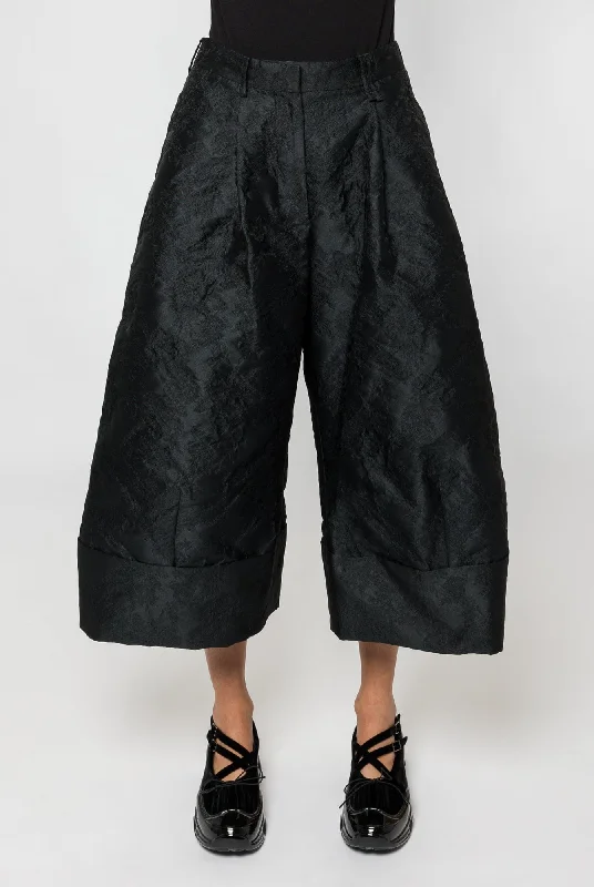 Simone Rocha Sculpted Cropped Wide Leg Trousers Trousers Satin Smooth