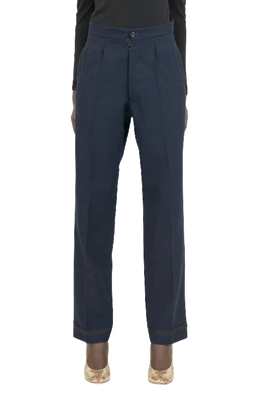 Maison Margiela Straight Leg Trouser in Navy Trousers Corduroy Warm