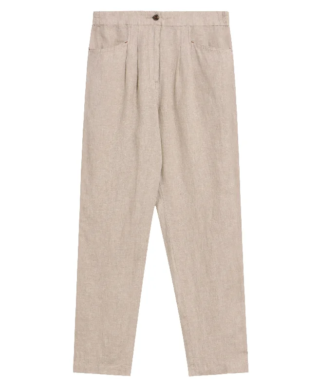 Rowena Linen Trouser - Light Natural Trousers Running Lightweight