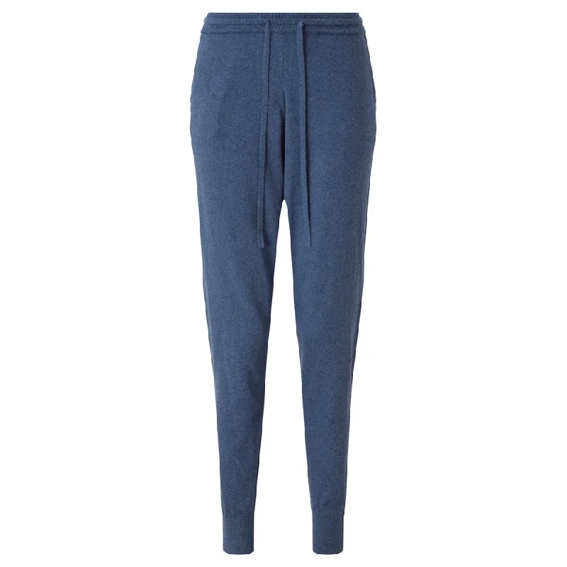 Fowey Knitted Leisure Trouser - French Navy Trousers Travel Practical