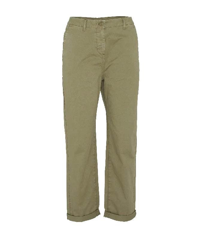 Cropped Chino Trousers - Green Trousers Brand Named