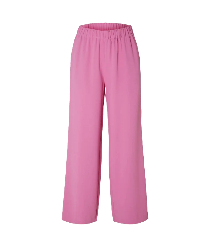 Classic Wide-leg Trousers - Pink Trousers Winter Warm