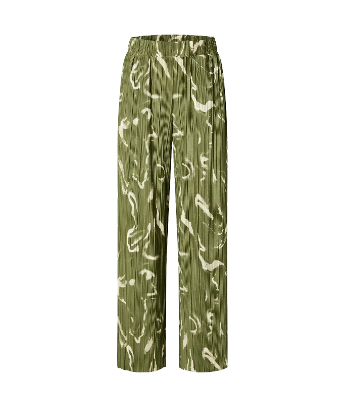 Rya Ellie Plisse Trousers - Green Trousers Exclusive Limited