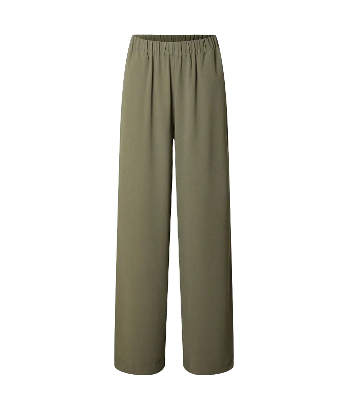Classic Wide-leg Trousers - Green Trousers Recommended Stylist