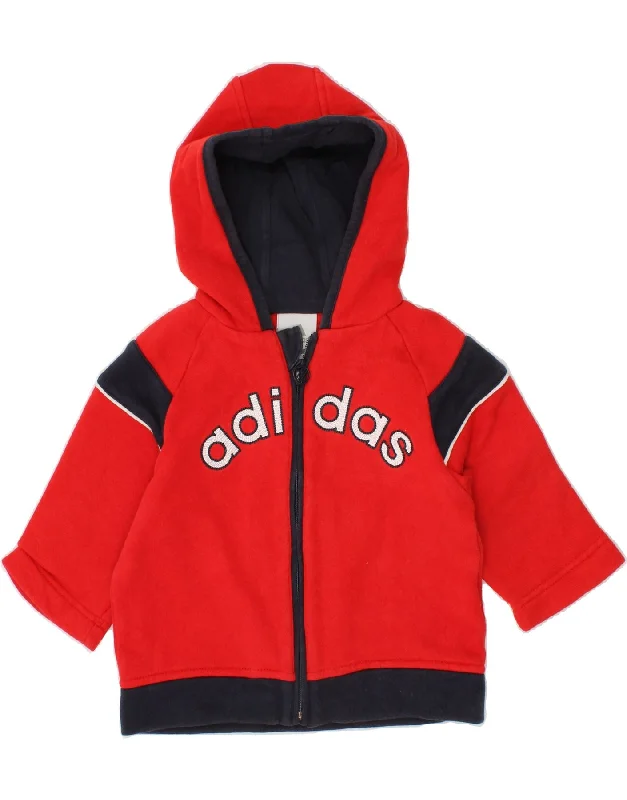 ADIDAS Baby Boys Graphic Zip Hoodie Sweater 6-9 Months Red Colourblock Hoodie with Print Artistic Unique ADIDAS Baby Boys Graphic Zip Hoodie Sweater 6-9 Months Red Colourblock Hoodie with Print Artistic Unique