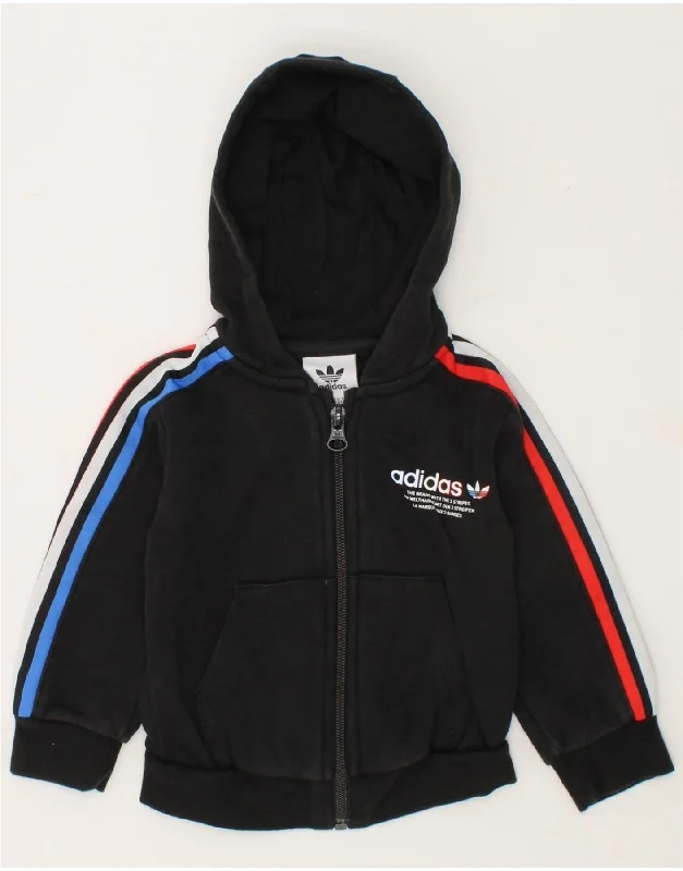 ADIDAS Baby Boys Zip Hoodie Sweater 6-9 Months Black Hoodie with Hood Adjustable Protection ADIDAS Baby Boys Zip Hoodie Sweater 6-9 Months Black Hoodie with Hood Adjustable Protection