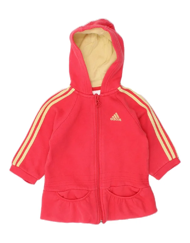 ADIDAS Baby Girls Zip Hoodie Sweater 6-9 Months Pink Cotton Hooded Sweatshirt Casual Wear Street Style ADIDAS Baby Girls Zip Hoodie Sweater 6-9 Months Pink Cotton Hooded Sweatshirt Casual Wear Street Style