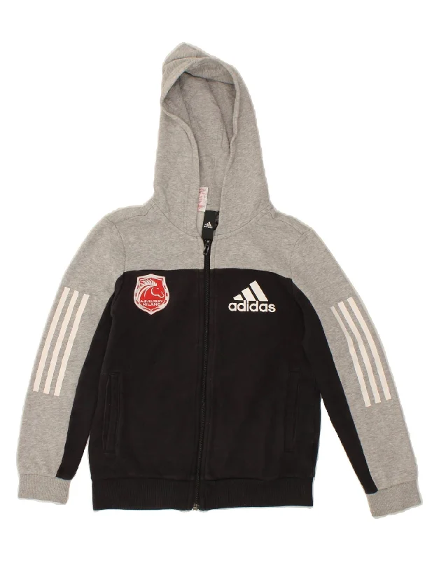 ADIDAS Boys AS Rugby Milano Graphic Zip Hoodie Sweater 9-10 Years Grey Hoodie with Mesh Breathable Sporty ADIDAS Boys AS Rugby Milano Graphic Zip Hoodie Sweater 9-10 Years Grey Hoodie with Mesh Breathable Sporty