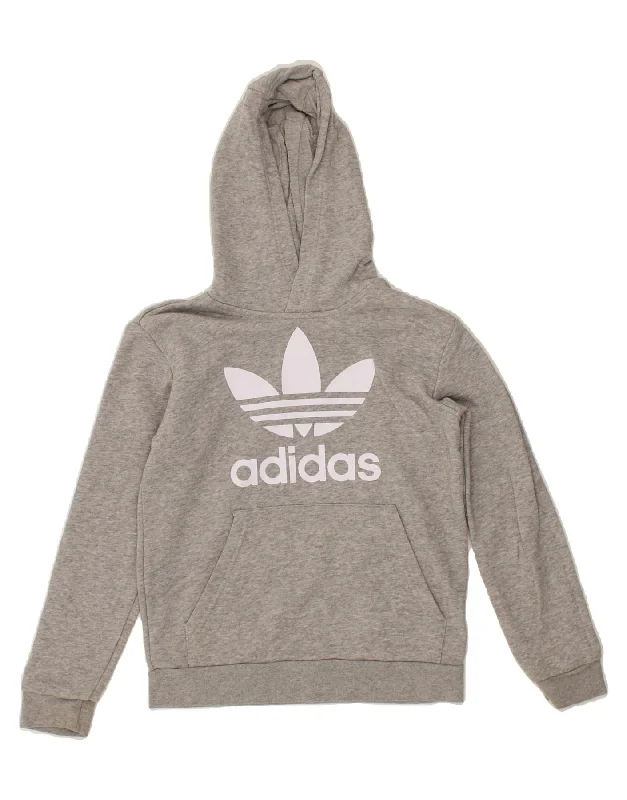 ADIDAS Boys Graphic Hoodie Jumper 9-10 Years Grey Cotton Hoodie with Drop Shoulder Relaxed Streetwear ADIDAS Boys Graphic Hoodie Jumper 9-10 Years Grey Cotton Hoodie with Drop Shoulder Relaxed Streetwear