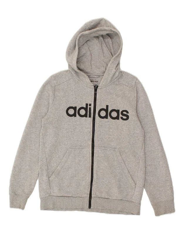 ADIDAS Boys Graphic Zip Hoodie Sweater 13-14 Years Grey Cotton Hoodie with Hem Fringe Bohemian Relaxed ADIDAS Boys Graphic Zip Hoodie Sweater 13-14 Years Grey Cotton Hoodie with Hem Fringe Bohemian Relaxed