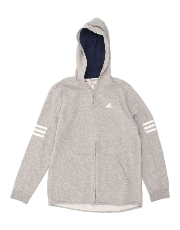 ADIDAS Boys Zip Hoodie Sweater 11-12 Years Grey Cotton Hoodie Jacket Zipper Layering ADIDAS Boys Zip Hoodie Sweater 11-12 Years Grey Cotton Hoodie Jacket Zipper Layering
