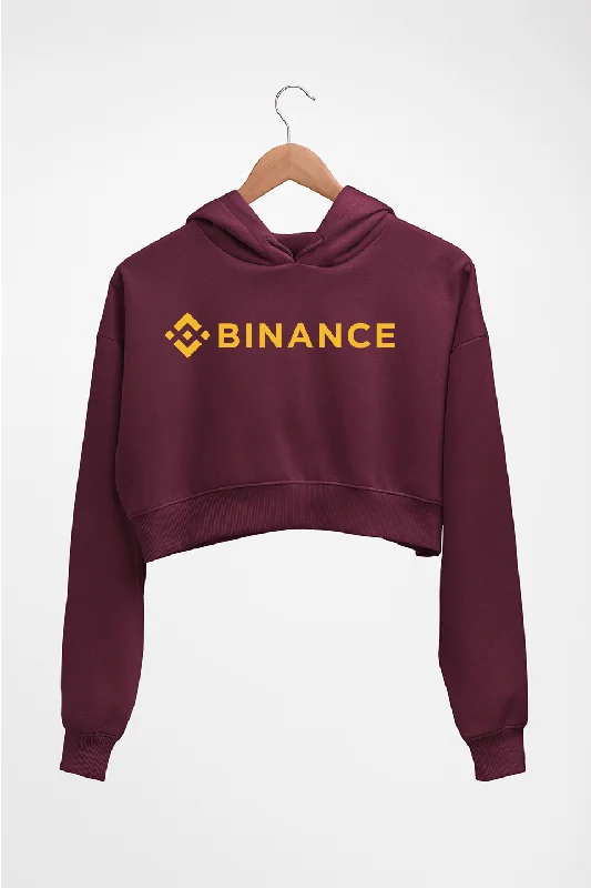 binance Crop HOODIE FOR WOMEN Hoodie with Batwing Sleeves Loose Dramatic