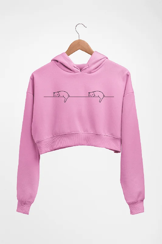 Cat Crop HOODIE FOR WOMEN Hoodie with Embroidery Detailed Premium
