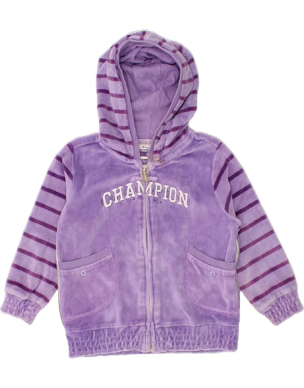 CHAMPION Baby Girls Graphic Zip Hoodie Sweater 12-18 Months Purple Striped Oversized Hoodie Comfort Casual CHAMPION Baby Girls Graphic Zip Hoodie Sweater 12-18 Months Purple Striped Oversized Hoodie Comfort Casual