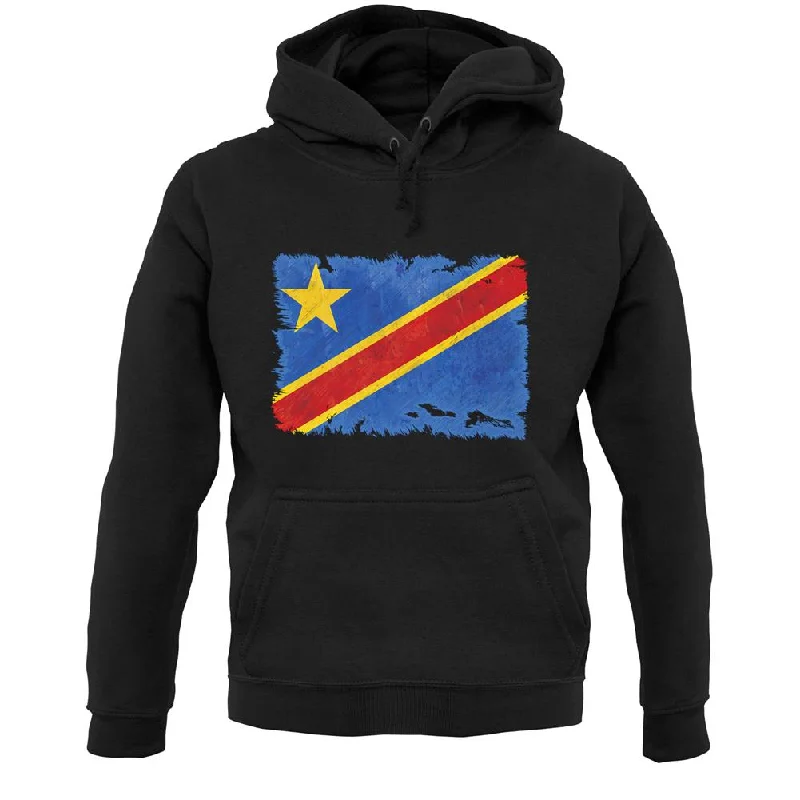 Democratic Republic Of The Congo Grunge Style Flag Unisex Hoodie Hoodie with Neon Bright Vibrant Democratic Republic Of The Congo Grunge Style Flag Unisex Hoodie Hoodie with Neon Bright Vibrant
