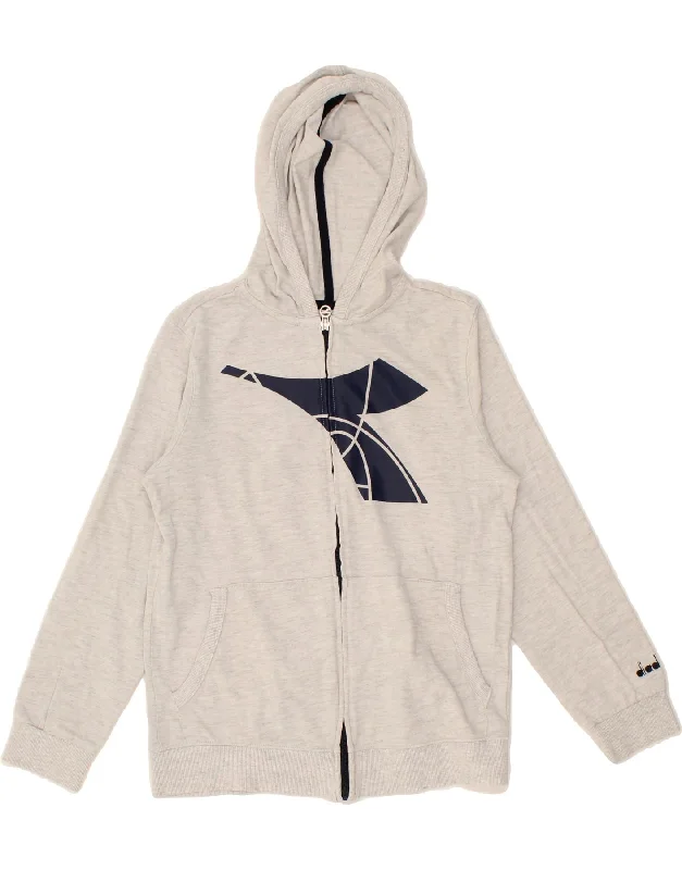 DIADORA Boys Graphic Zip Hoodie Sweater 11-12 Years XL Grey Hoodie with Half-Zip Sporty Casual DIADORA Boys Graphic Zip Hoodie Sweater 11-12 Years XL Grey Hoodie with Half-Zip Sporty Casual
