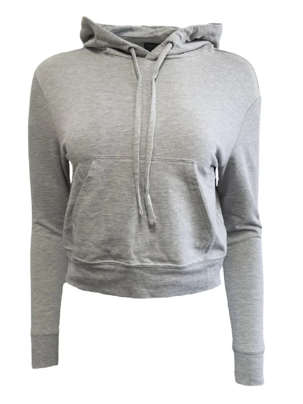 GOODLIFE Women's Grey Heather Long Sleeve Hoodie #L4PH X-Small NWT Hoodie with Ribbed Hem Stretchable Secure
