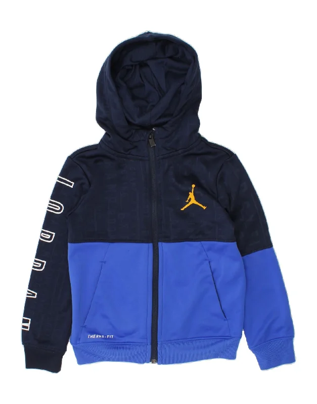 JORDAN Boys Therma-Fit Graphic Zip Hoodie Sweater 3-4 Years XS Navy Blue Hoodie with Ribbed Hem Stretchable Secure JORDAN Boys Therma-Fit Graphic Zip Hoodie Sweater 3-4 Years XS Navy Blue Hoodie with Ribbed Hem Stretchable Secure