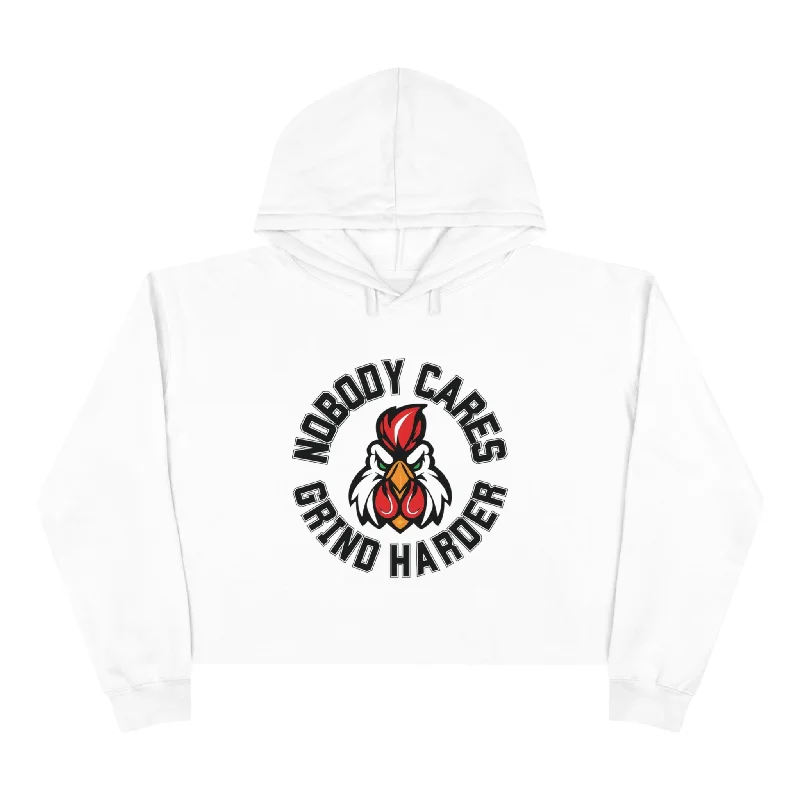 Kickin Chickin Fitness Work Harder Crop Hoodie Hoodie with Slim Fit Tailored Modern