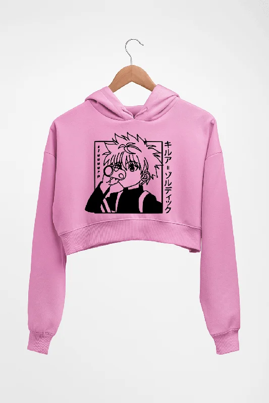 Killua Zoldyck Crop HOODIE FOR WOMEN Hoodie with Metallic Shiny Futuristic