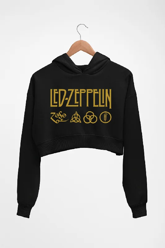 Led Zeppelin Crop HOODIE FOR WOMEN Hoodie with Relaxed Fit Easy Casual