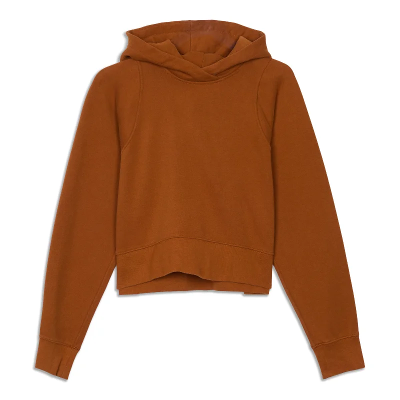 Loungeful Cropped Hoodie Hoodie with Mock Neck Collared Structured