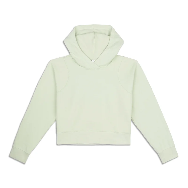 Loungeful Cropped Hoodie - Resale Hoodie with Toggle Buttons Decorative Unique