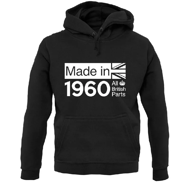 Made In 1960 All British Parts Crown Unisex Hoodie Hoodie with Patch Decorative Personalized Made In 1960 All British Parts Crown Unisex Hoodie Hoodie with Patch Decorative Personalized