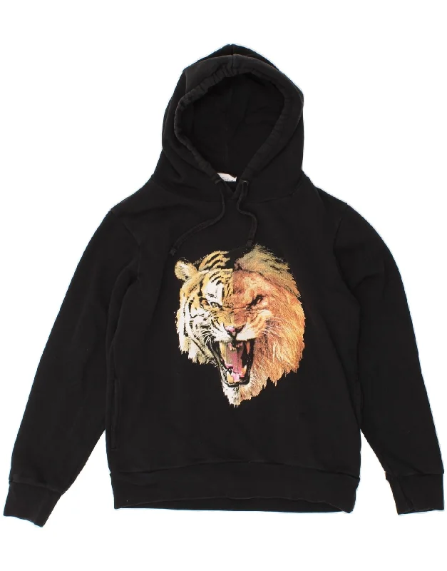 MARCELO BURLON Boys Graphic Hoodie Jumper 11-12 Years Black Animal Print Hoodie with Hood Adjustable Protection MARCELO BURLON Boys Graphic Hoodie Jumper 11-12 Years Black Animal Print Hoodie with Hood Adjustable Protection