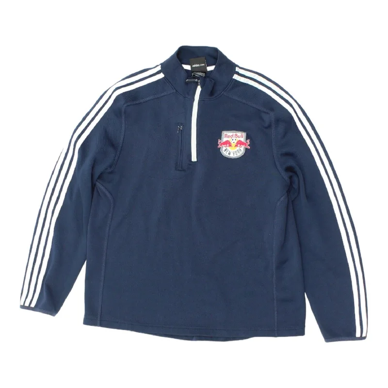 New York Red Bulls Mens Navy Half Zip Adidas Sweatshirt | Football Sportswear Hoodie with Oversized Fit Loose Comfortable New York Red Bulls Mens Navy Half Zip Adidas Sweatshirt | Football Sportswear Hoodie with Oversized Fit Loose Comfortable