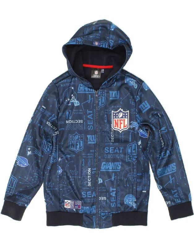 NFL Boys Graphic Zip Hoodie Sweater 11-12 Years Blue Polyester Hoodie with Rhinestones Sparkly Elegant NFL Boys Graphic Zip Hoodie Sweater 11-12 Years Blue Polyester Hoodie with Rhinestones Sparkly Elegant