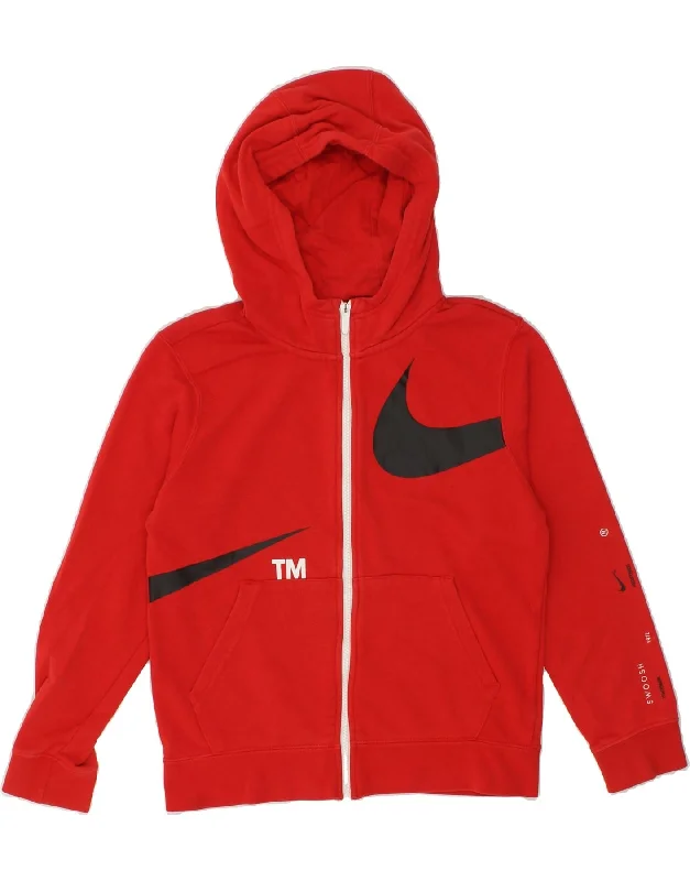 NIKE Boys Graphic Zip Hoodie Sweater 12-13 Years Large Red Cotton Hoodie Fleece Lining Warmth NIKE Boys Graphic Zip Hoodie Sweater 12-13 Years Large Red Cotton Hoodie Fleece Lining Warmth