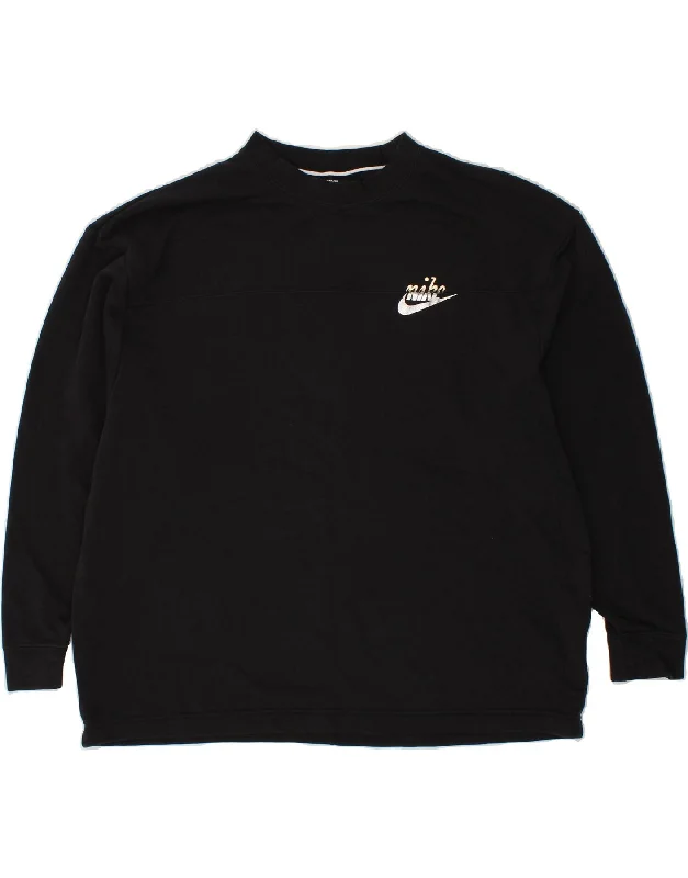 NIKE Mens Graphic Sweatshirt Jumper XL Black Cotton Hoodie with Ribbed Neckline Snug Warm NIKE Mens Graphic Sweatshirt Jumper XL Black Cotton Hoodie with Ribbed Neckline Snug Warm