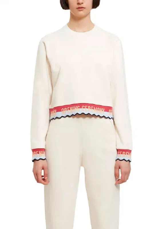 OPENING CEREMONY Women's Cloud Scallop Logo Crop Sweatshirt Small $175 NWT Hoodie with Gradient Ombre Colorful