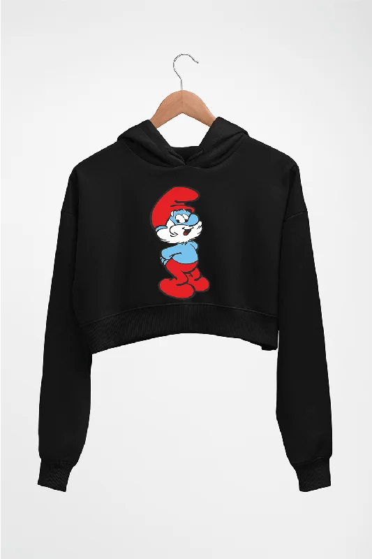Papa Smurf Crop HOODIE FOR WOMEN Hoodie with Hem Lace Feminine Delicate