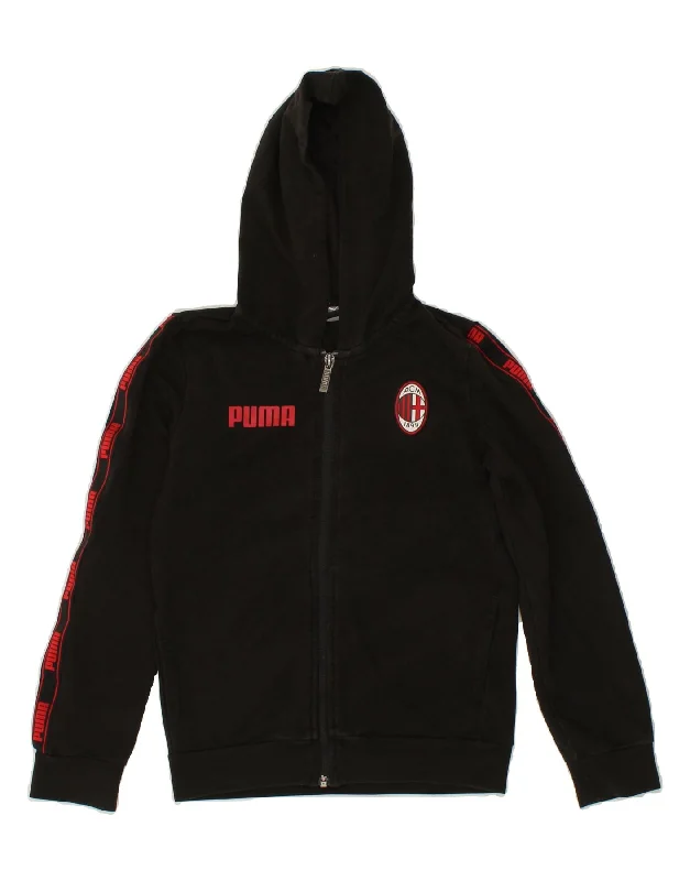 PUMA Boys AC Milan Graphic Zip Hoodie Sweater 9-10 Years Medium Black Hoodie with Sequins Glamorous Eye-catching PUMA Boys AC Milan Graphic Zip Hoodie Sweater 9-10 Years Medium Black Hoodie with Sequins Glamorous Eye-catching