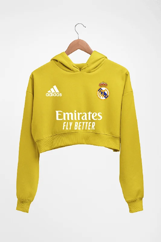 Real Madrid 2021-22 Crop HOODIE FOR WOMEN Hoodie with Slim Fit Tailored Modern