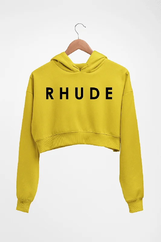 rhude Crop HOODIE FOR WOMEN Hoodie with Hem Ribbing Snug Secure